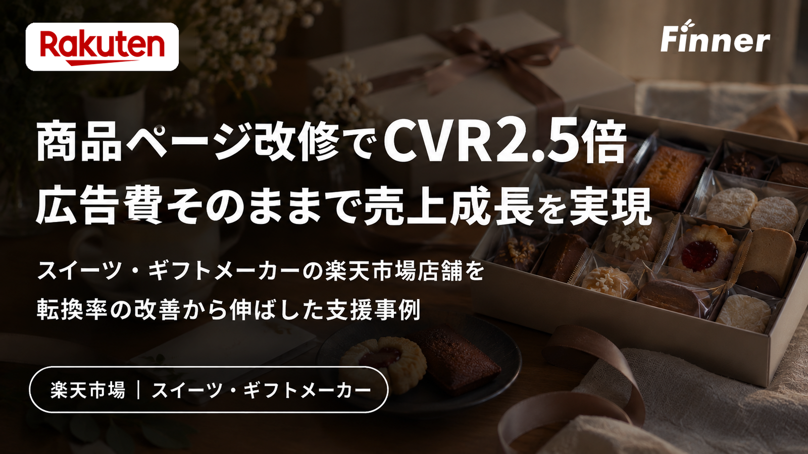 楽天の商品ページ改修でCVRを<span>0.8%→2.0%</span>に改善し客単価も<span>4,500円</span>に｜スイーツ・ギフトメーカーのアイキャッチ画像
