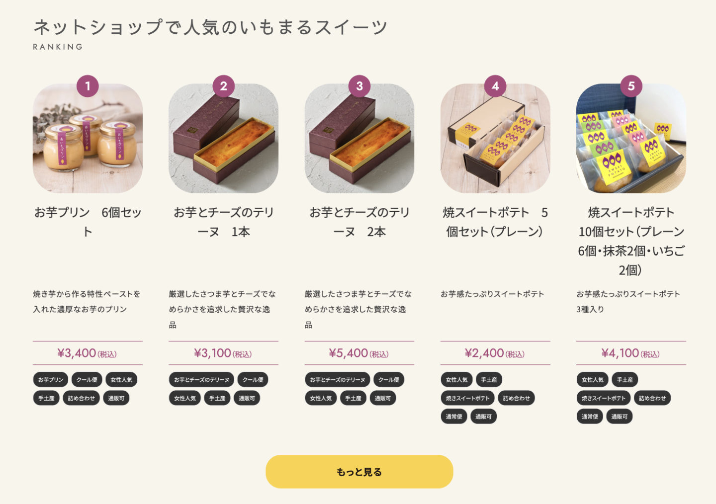 グリッドスタイルデザインの例